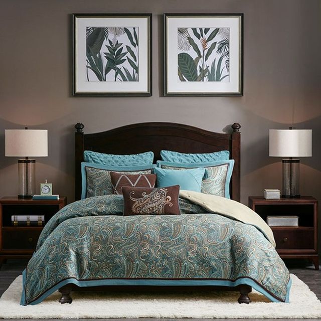 Olliix by Hampton Hill Lauren Blue Queen Comforter Set-0