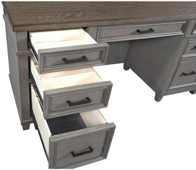 aspenhome® Caraway Aged Slate Credenza Desk and Hutch-2