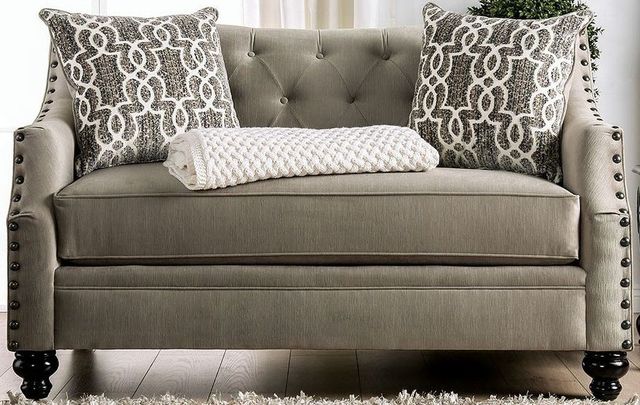Furniture of America® Ezrin Light Brown Loveseat-0