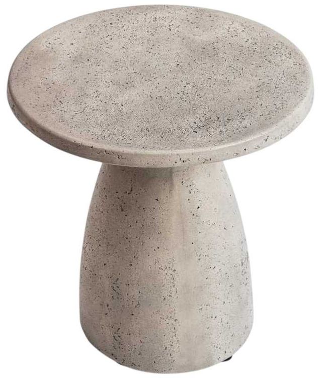 Classic Home Collins Light Gray 16" Outdoor Concrete Accent Table-2