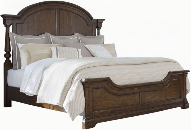 Liberty Furniture Arden Road 4-Piece Satin Cherry Queen Poster Bedroom Set-1