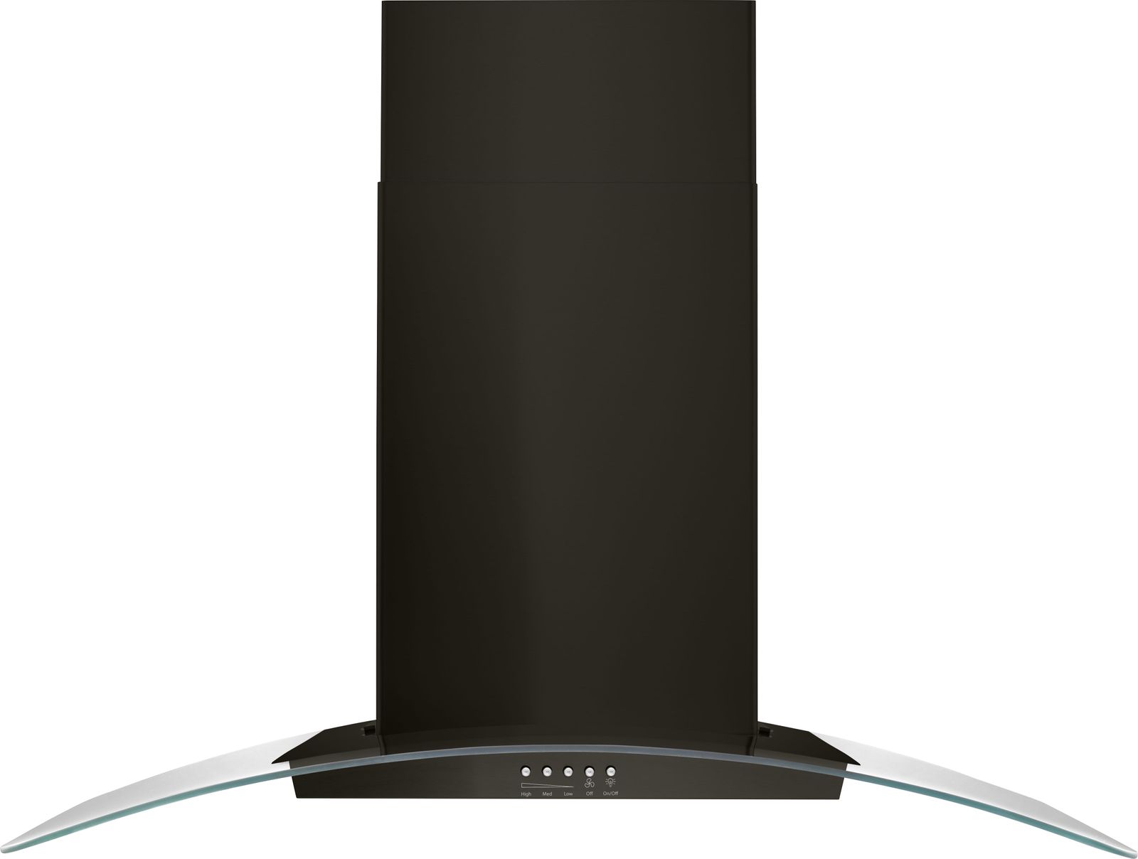 Whirlpool® 36" Black Stainless Concave Glass Wall Mount Range Hood