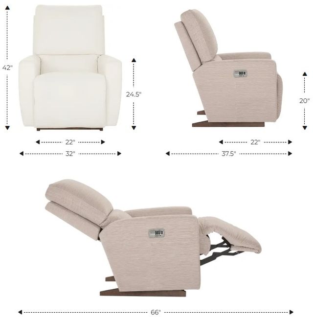 La-Z-Boy® Kells Shitake Leather Power Rocking Recliner with Headrest-2