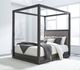 Modus Furniture Oxford Basalt Gray/Dolphin Full Upholstered Canopy Bed-1