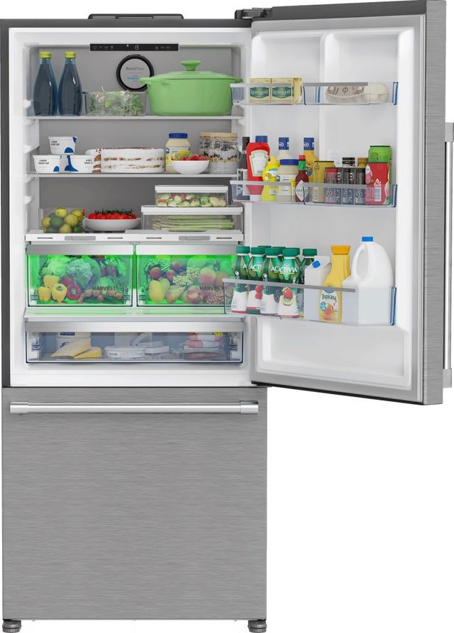 Beko 30 in. 16.1 Cu. Ft. Fingerprint-Free Stainless Steel Counter Depth Bottom Freezer Refrigerator-2