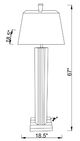 Coaster® Elena Brown/White 67" Square Tapered Mirrored Floor Lamp -3