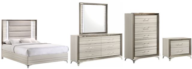 Global Furniture USA Zambrano 5-Piece White King Bedroom Set-0