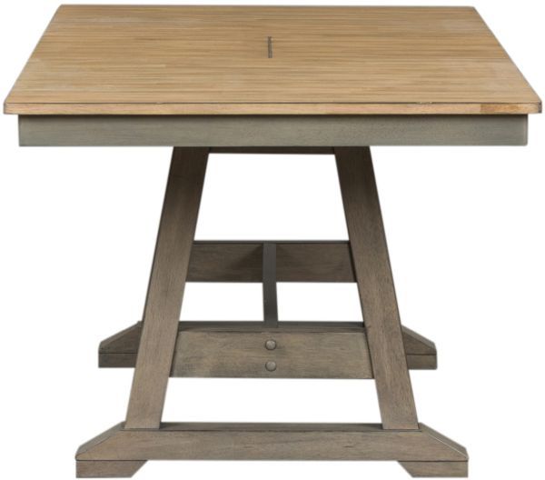 Liberty Furniture Lindsey Farm 5-Piece Gray/Sandstone Trestle Table Set-3