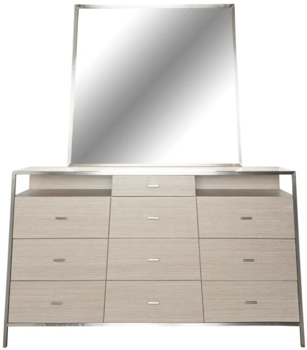 Michael Amini® Silverlake Village Washed Oak Dresser and Mirror-1