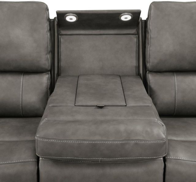 Coaster® Brickston Charcoal Power Reclining Sofa with Power Headrest and Lumbar-4