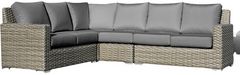 Enclover Jasmine 4-Piece Seagrass/Slate Sectional Set