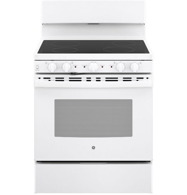 GE® 30" White Freestanding Electric Range