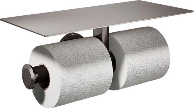 KOHLER® Components® Vibrant Titanium Covered Double Toilet Paper Holder-1