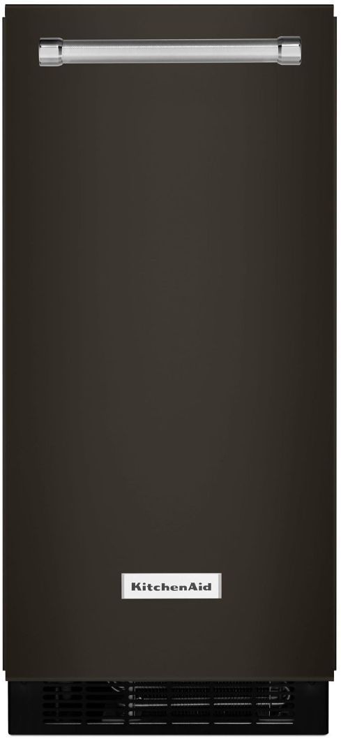 KitchenAid® 15" Black Stainless Steel with PrintShield™ Finish Automatic Ice Maker-0