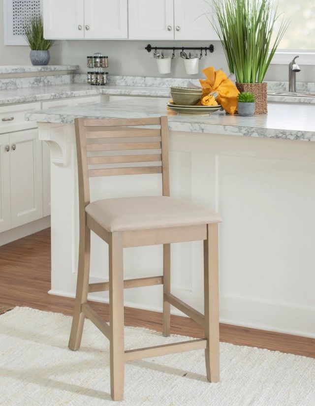 Linon Torino Gray Wash Ladder Back Counter Stool-1