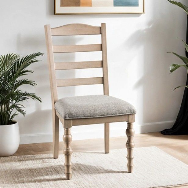 Furniture of America® Chesapeake Light White Wash Side Chair-2