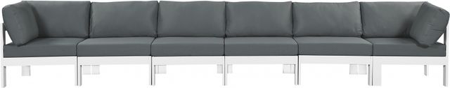 Meridian Furniture Nizuc 6-Piece Gray/White Aluminum/Fabric Outdoor Patio Modular Sectional-1
