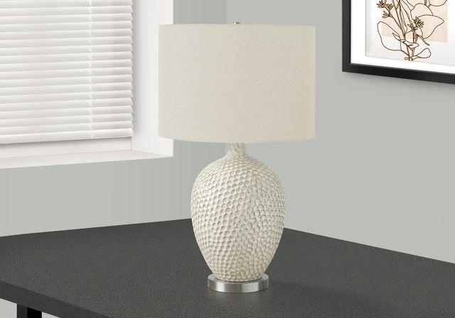 Monarch Specialties Inc. 28"H Cream Ceramic Table Lamp-4