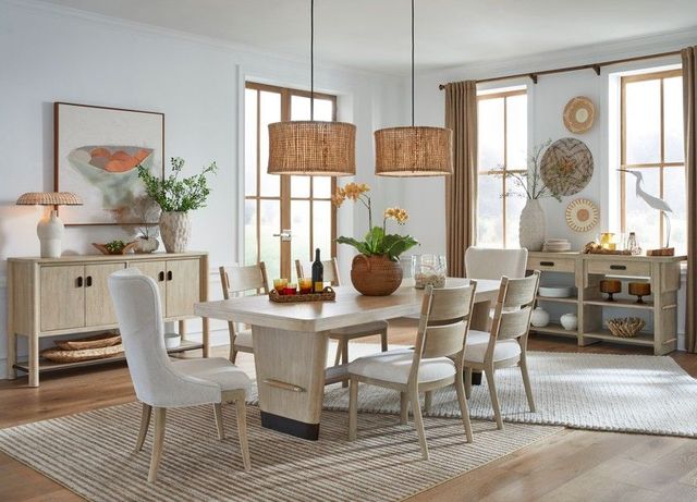 Magnussen Home® Sunset Cove Sanibel Brown Trestle Dining Table-1