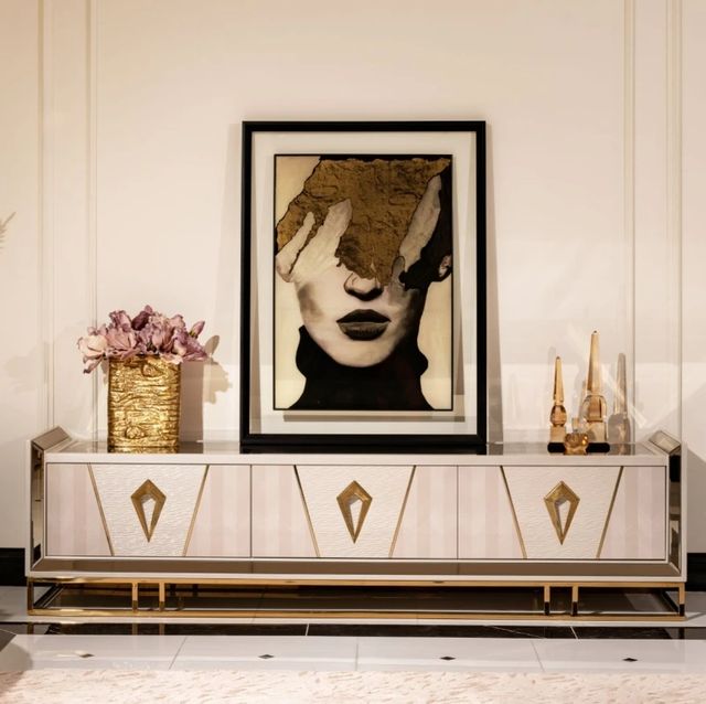 Michael Amini® Carmela Shimmer Ivory Media Cabinet-1