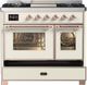 Ilve® Majestic III 40" Antique White Pro Style Dual Fuel Natural Gas Range with Triple Glass Door and Copper Trim-1
