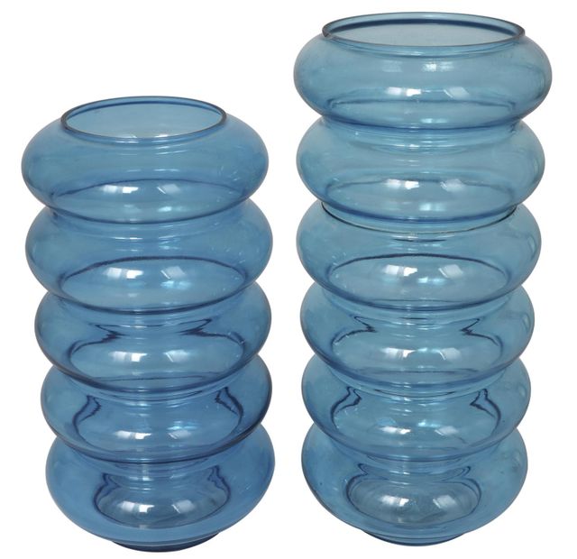 Deco Marche 2-Piece Blue Bubble Decorative Vase Set-0