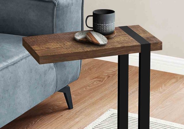 Monarch Specialties Inc. Brown Top Accent Table with Black Frame-1