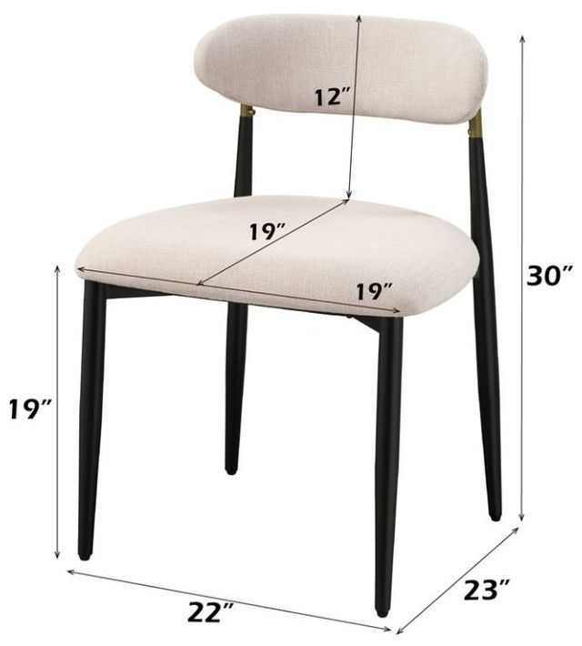 ACME Furniture Jaramillo 2-Piece Beige/Black Dining Side Chair Set-2