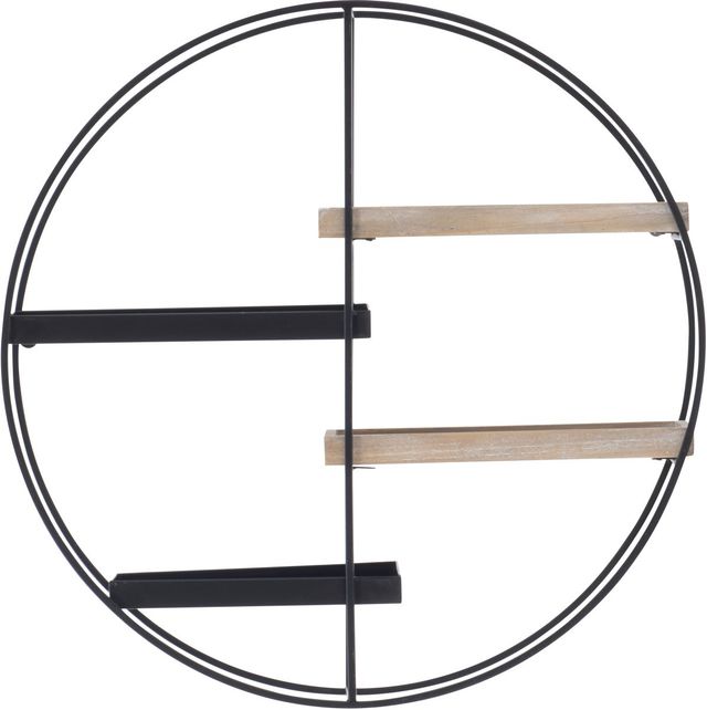 Linon Lindell Black/Grey Wash Wall Shelf-1