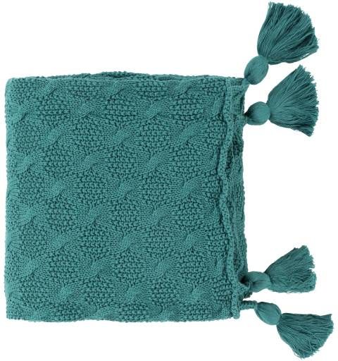 Surya India Teal 50"x60" Throw Blanket-0