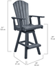 C R Plastics Generation Line Slate Grey Swivel Pub Chair-1