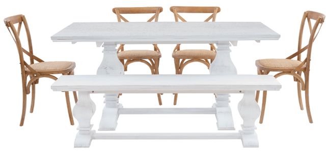 Powell® Banks 6-Piece Brown/White Dining Table Set-3