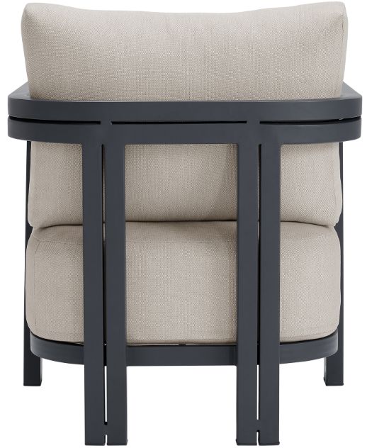 Elements International Playa Dark Gray/Olefin Beige Fabric/Metal Outdoor Chair-3