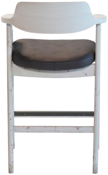 Nest Home Collections Wagner Distressed Grey Bar Chair-3