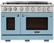 Kucht Professional KFX Series 48" Stainless Steel Pro Style Liquid Propane Gas Range with Light Blue Door and True Simmer Burners-0