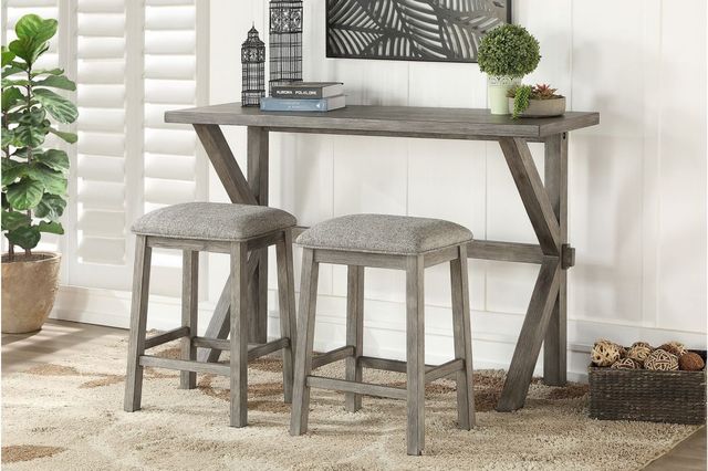 Mazin Furniture Palmer 2-Piece Brown/Gray Counter Stools-2