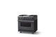 Viking® 5 Series 36" Cast Black Pro Style Dual Fuel (NG) Range with Polished Chrome Trim-2