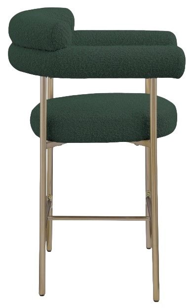 Meridian Furniture Blake Brushed Gold/Green Counter Stool-3