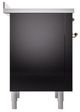 Ilve® Nostalgie II Noblesse 36'' Glossy Black Pro Style Induction Range with Brass Trim-2