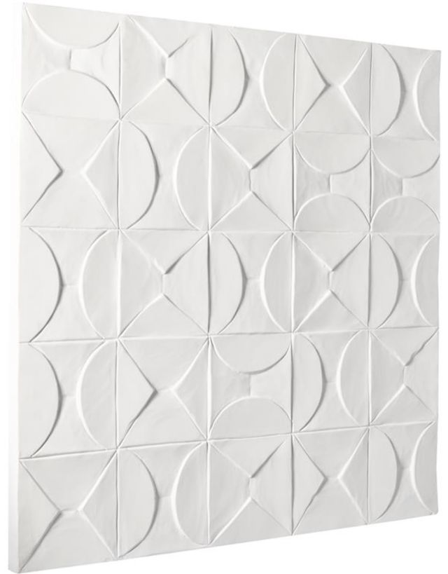Deco Marche CosmoLiving by Cosmopolitan White 40” Geomteric Handmade Intricately Wall Decor-1