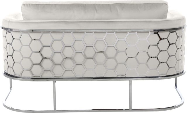 Meridian Furniture Casa Cream/Chrome Velvet Loveseat-3