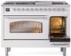 Ilve® Nostalgie II Series 48" White Pro Style Dual Fuel Range-3