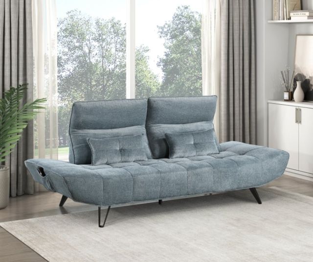 Homelegance® Quonsett Blue Sofa with Power Adjustable Seat Depth and Manual Adjustable Headrests-1