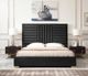 VIG Furniture Modrest Daystar Black Velvet/Gold Eastern King Panel Bed-1