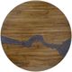 International Furniture Direct Silver Brown Round Dining Table with Resin River-2