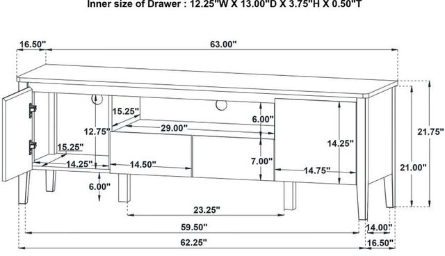 Coaster® Bradley Brown/Smokey Gray TV Stand Media Console-2