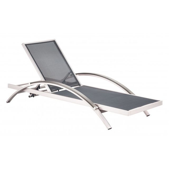 Zuo® Modern Metropolitan Brushed Aluminum Chaise Lounge-0