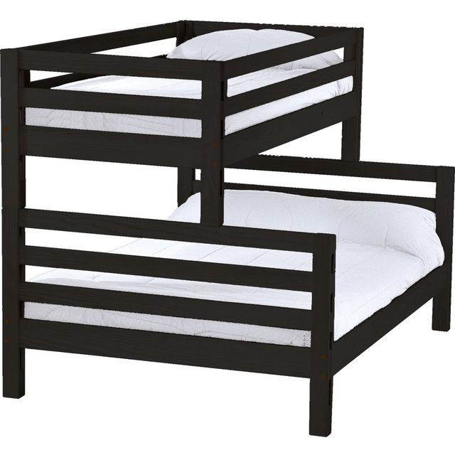 Crate Designs™ Furniture Espresso Twin XL/Queen Ladder End Bunk Bed-0