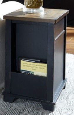 Null Furniture 2218 Black/Pecan Chairside Cabinet-1