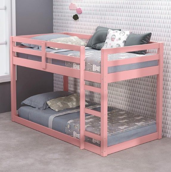 ACME Furniture Gaston II Pink Youth Twin Loft Bed-1